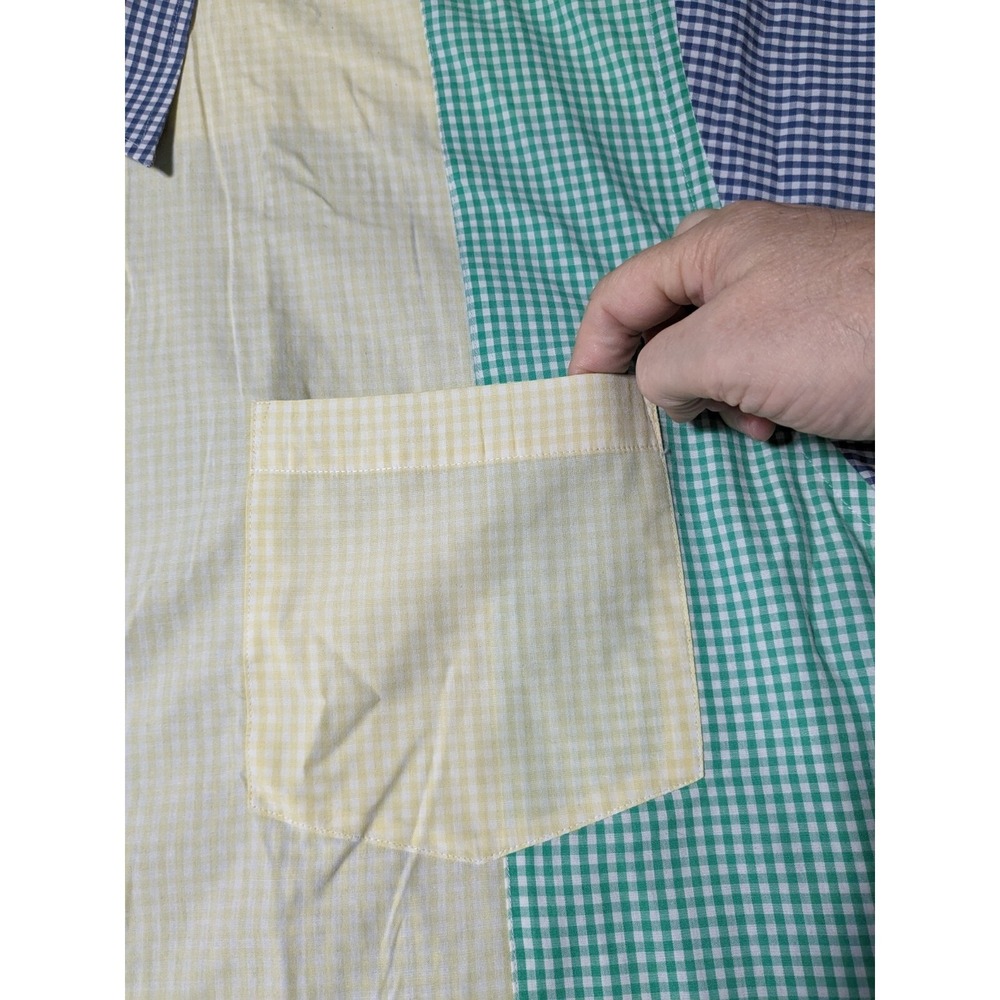 VTG IRVINE PARK Mix-Match Gingham Men 3XL Cotton Blend Multicolor Shirt - Picture 4 of 15